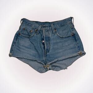Levi’s Blue High Waist Cut-Off Denim Shorts | Sz 25